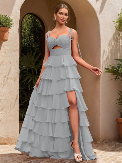 Robe de Bal Décolleté en Cœur Sans Manches à Fleurs Unies