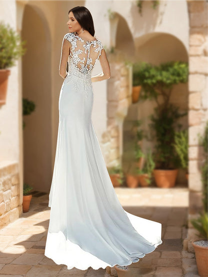 Robes de Mariée Sirène/Trompette Sans Manches avec Appliques