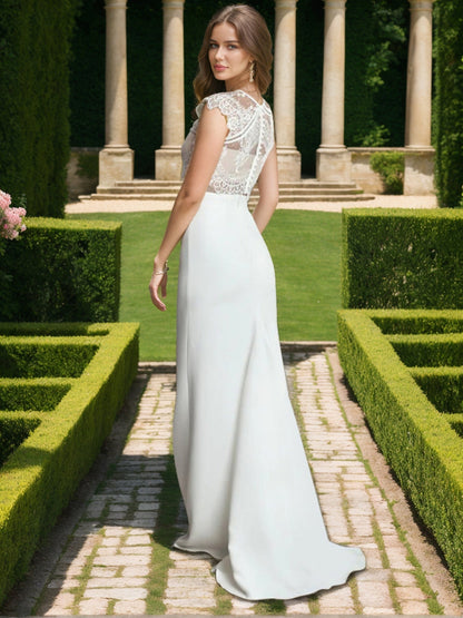 Robes de Mariée en Dentelle Sans Manches, Style Sirène/Trompette