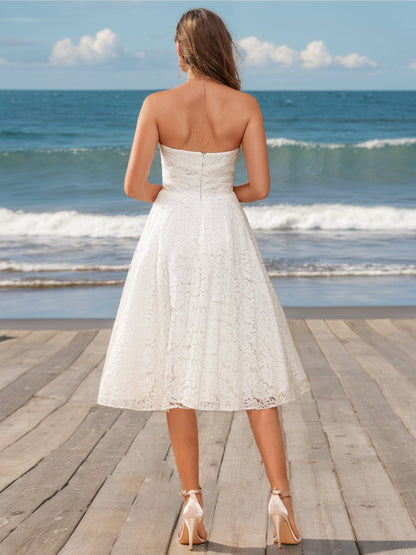 Robes de Mariée Trapèze/Princesse Sans Manches, Sans Bretelles et Froncées