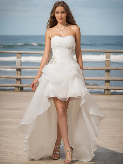 Robes de Mariée Trapèze/Princesse à Paillettes Sans Manches et Décolleté en Cœur
