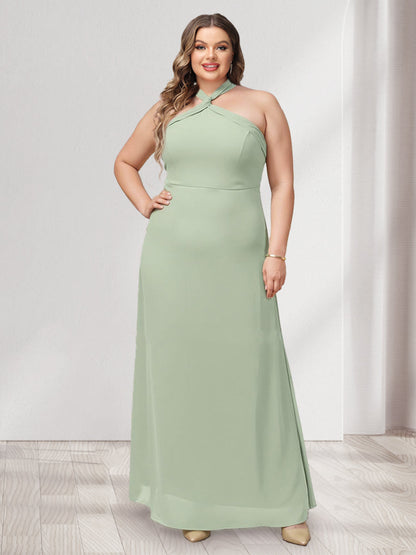 Robes de Demoiselled'Honneur Grande Taille, Coupe A-Line/Princesse, Dos Nu, Sans Manches, Froncées