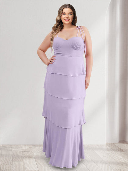 Robes de Demoiselled'Honneur Grande Taille, Fourreau/Colonne, Décolleté en Cœur, Sans Manches, à Volants