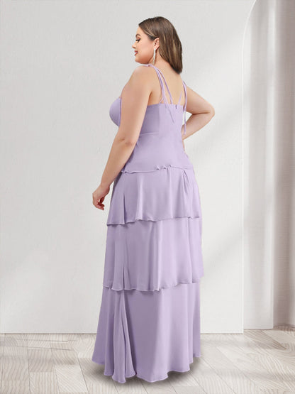 Robes de Demoiselled'Honneur Grande Taille, Fourreau/Colonne, Décolleté en Cœur, Sans Manches, à Volants