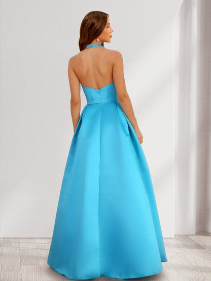 Robes de Demoiselled'Honneur à Volants, Coupe A-Line/Princesse, Dos Nu, Sans Manches