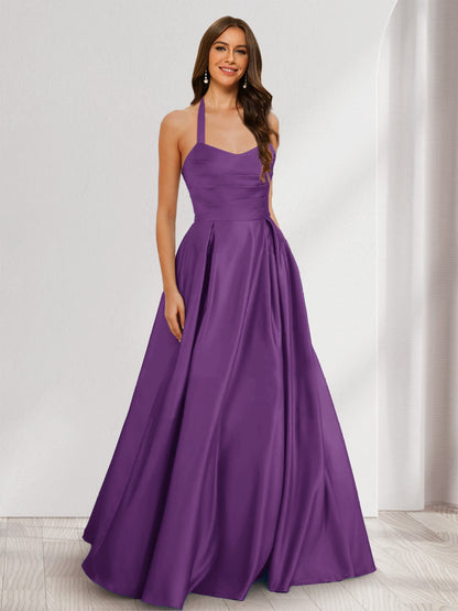 Robes de Demoiselled'Honneur à Volants, Coupe A-Line/Princesse, Dos Nu, Sans Manches