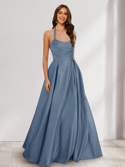 Robes de Demoiselled'Honneur à Volants, Coupe A-Line/Princesse, Dos Nu, Sans Manches