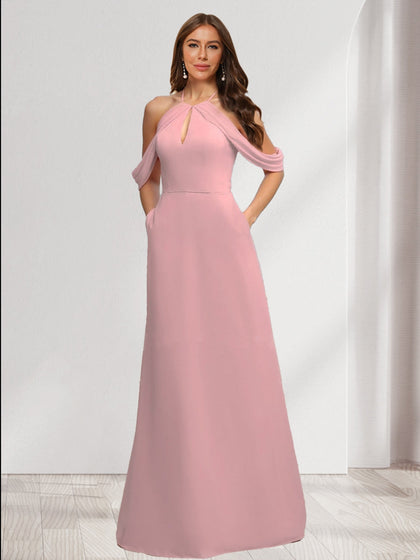 Robes de Demoiselled'Honneur à Volants, Coupe A-Line/Princesse, Dos Nu, Sans Manches