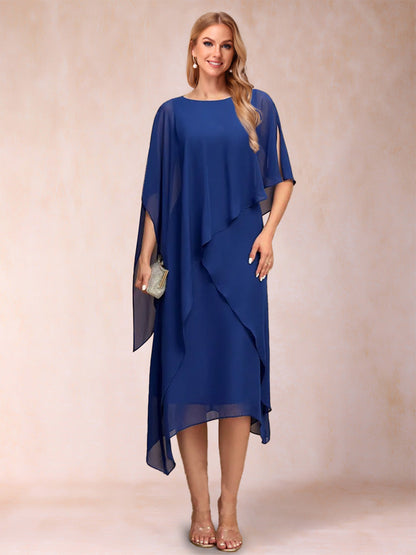 Robes de Mère de la Mariée à Manches Courtes et Col en V, Froncées