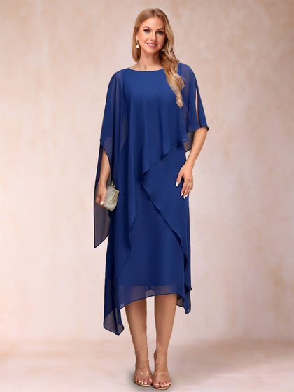 Robes de Mère de la Mariée à Manches Courtes et Col en V, Froncées