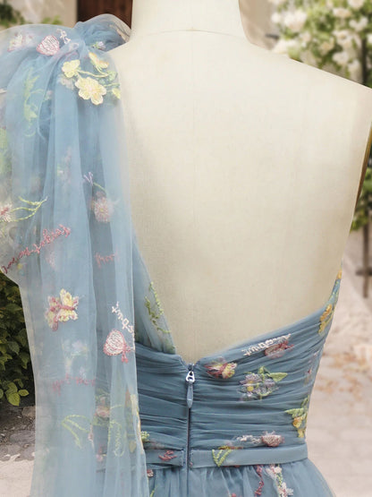 Robe de Bal Trapèze/Princesse Asymétrique Sans Manches avec Traîne Watteau