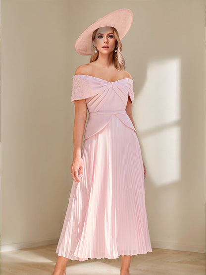 Robes de Mère de la Mariée A-Ligne/Princesse Décolleté Dégagé Plissé avec Perles