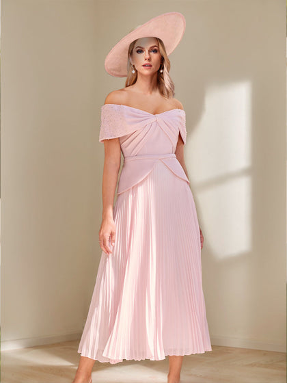 Robes de Mère de la Mariée A-Ligne/Princesse Décolleté Dégagé Plissé avec Perles