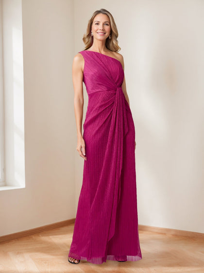 Robes de Mère de la Mariée Fourreau/Colonne Drapée à Une Épaule avec Fronces