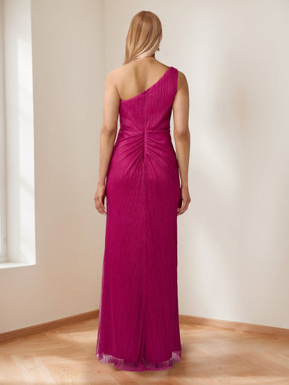 Robes de Mère de la Mariée Fourreau/Colonne Drapée à Une Épaule avec Fronces