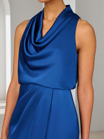 Robes de Mère de la Mariée Fourreau/Colonne Col Cowl Longueur Genou Froncé