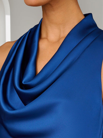 Robes de Mère de la Mariée Fourreau/Colonne Col Cowl Longueur Genou Froncé