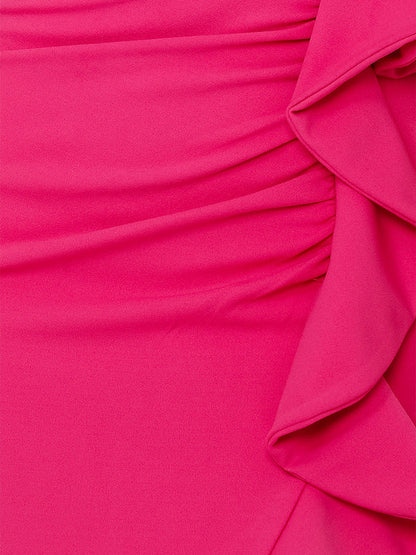 Robes de Retour Classiques Courtes sans Manches à Une Épaule Style Fourreau/Colonne avec Volants