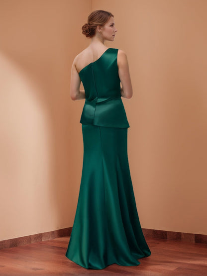 Robes de Mère de la Mariée Fourreau/Colonne à Une Épaule Plissées avec Nœud
