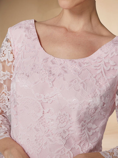 Robes de Mère de la Mariée en Dentelle avec Manches Longues et Col en V, Style Fourreau/Colonne, avec Veste