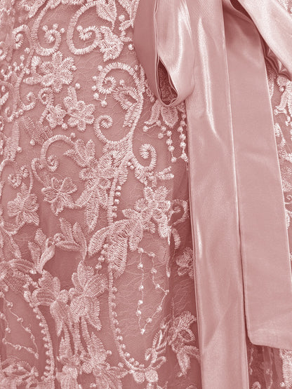 Robes de Mère de la Mariée A-Ligne/Princesse Col en U Manches Courtes avec Appliques et Perles