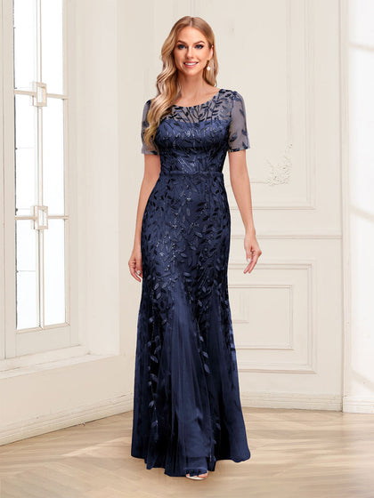 Robes de Mère de la Mariée Sirène/Trompette Col en V Longueur Au Sol avec Appliqués
