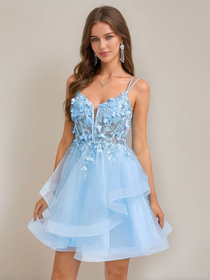 Robes de Bal Courtes sans Manches à Sequins Délicates pour Retour à la Maison avec Broderie