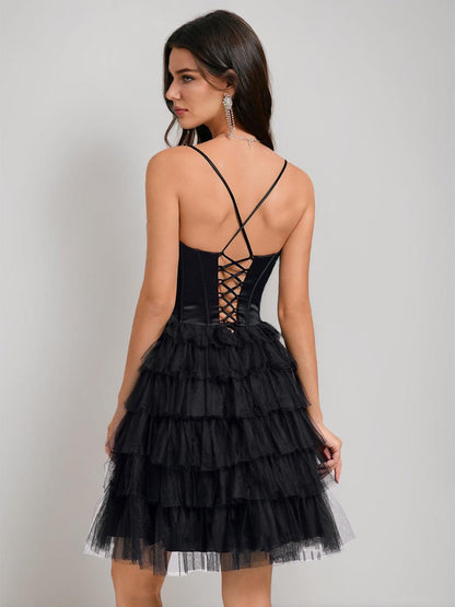 Robes de Bal Courtes en Tulle Plissé à Col Cœur Style A-Line/Princesse