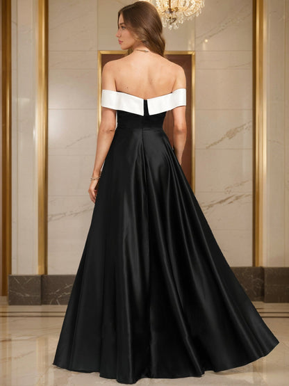Robes de soirée mi-longues, épaules dénudées, froncées