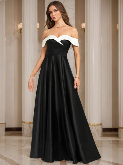 Robes de soirée mi-longues, épaules dénudées, froncées