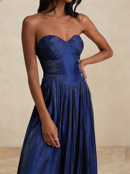 Robes de bal trapèze/princesse, bustier cœur, taille basque, longueur au sol, froncées