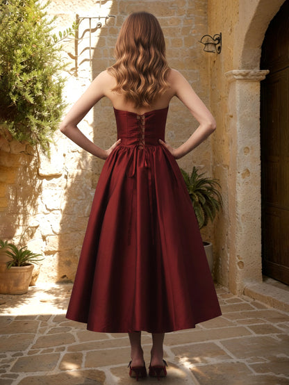 Robes de bal trapèze/princesse, bustier sans manches, taille basque Robes à fronces