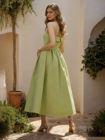 Robes de bal trapèze/princesse sans bretelles, taille basque, avec fronces