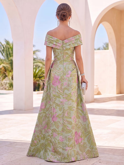 Robe de Cocktail Ligne A/Princesse, Épaules Dénudées & Coupe Asymétrique, avec Plis