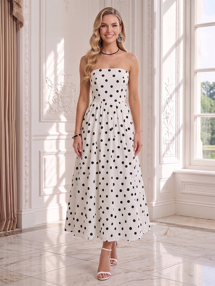 Robe d'Invité de Mariage Ligne A/Princesse Sans Bretelles, Longueur Cheville with Fronces