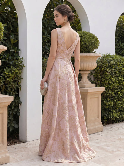 Ligne A/Princesse Col en V Sans Manches Asymétrique Robes Longues de Demoiselle d'Honneur avec Ruchée