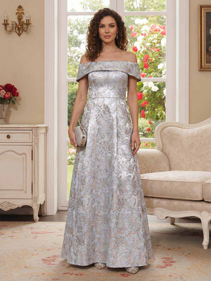 Robe Mère de la Mariée Coupe A-Ligne/Princesse Épaules Dénudées Sans Manches Longueur Sol avec Fleurs