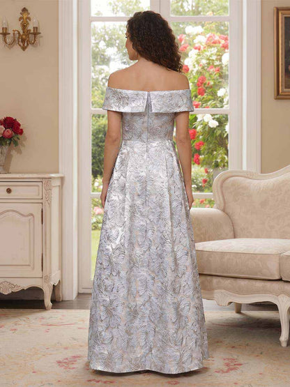 Robe Mère de la Mariée Coupe A-Ligne/Princesse Épaules Dénudées Sans Manches Longueur Sol avec Fleurs