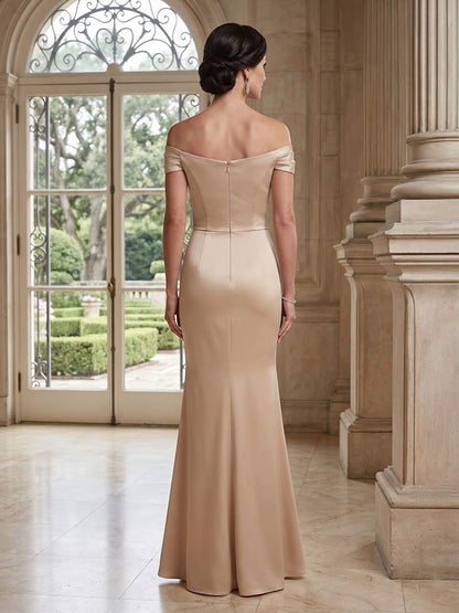 Trompette/Sirène Hors de L'épaule Sans Manches Longueur au Sol Robes Mère de la Mariée avec Strass