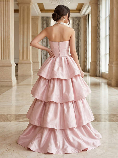 Robe de Bal Trapèze/Princesse Bustier Longueur Sol à Volants