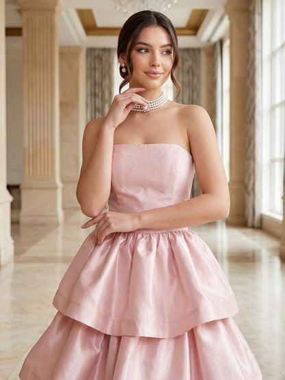 Robe de Bal Trapèze/Princesse Bustier Longueur Sol à Volants