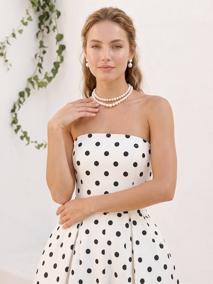 Robe Habillée Trapèze/Princesse Bustier Longueur Sol avec Plis et Poches