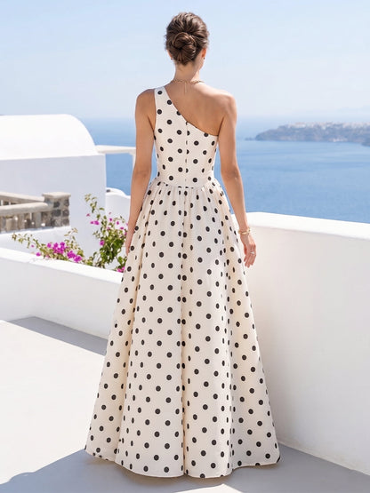 Robe Habillée Trapèze/Princesse Asymétrique Sans Manches Longueur Sol avec Plis et Fronces