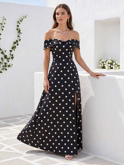 Robe Habillée Trapèze/Princesse À Épaules Dénudées Sans Manches Longueur Sol avec Fente Latérale