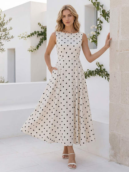 Robe de Cocktail Longueur Cheville A-Line à Encolure Arrondie Sans Manches avec Fronces