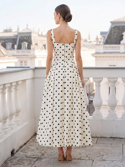Robe de Cocktail Longueur Cheville A-Line à Encolure Carrée Sans Manches avec Fronces