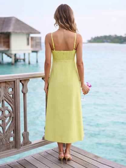 Robe de Cocktail Ligne A/Princesse à Bretelles Spaghetti Sans Manches Longueur Thé avec Fleurs 3D