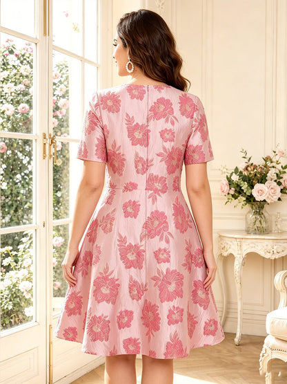 Ligne A/Princesse Scoop Manches Courtes Longueur Genou Robes Mère de la Mariée avec Ruchée