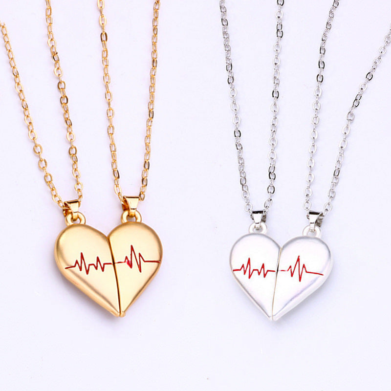 Collier avec Pendentif en Forme de Cœur Pour Couple Amoureux