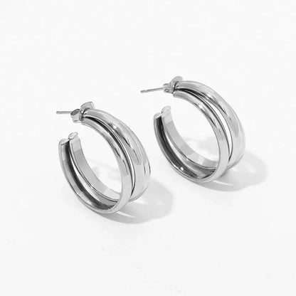 Boucles D'Oreilles Créoles Vintage Élégantes en Or Pour Femme
